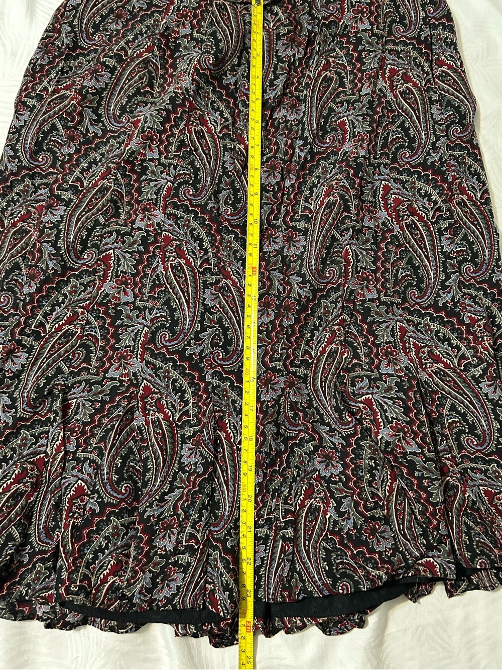 VTG Silk Paisley Midi Skirt Ruffle Fairy Grunge Earthy Boho Festival - Picture 7 of 7